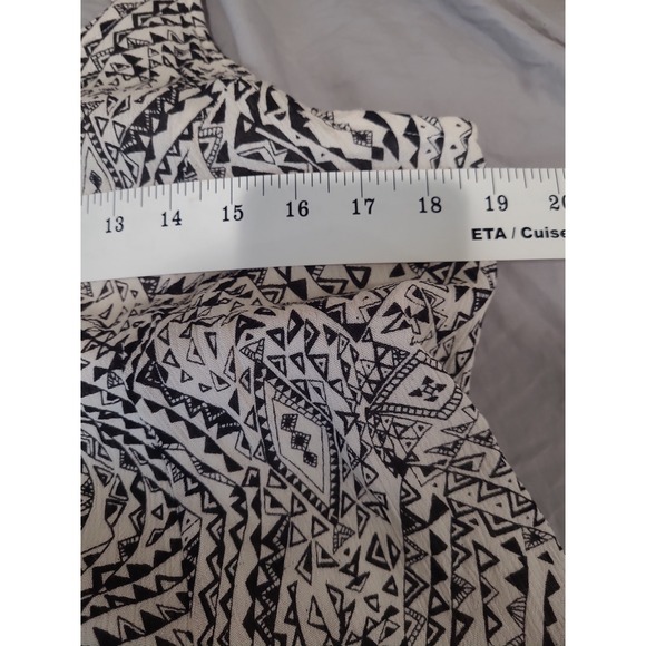 QED London abstract black white.strappy flowy dress festival boho Women SZ M - Picture 8 of 12